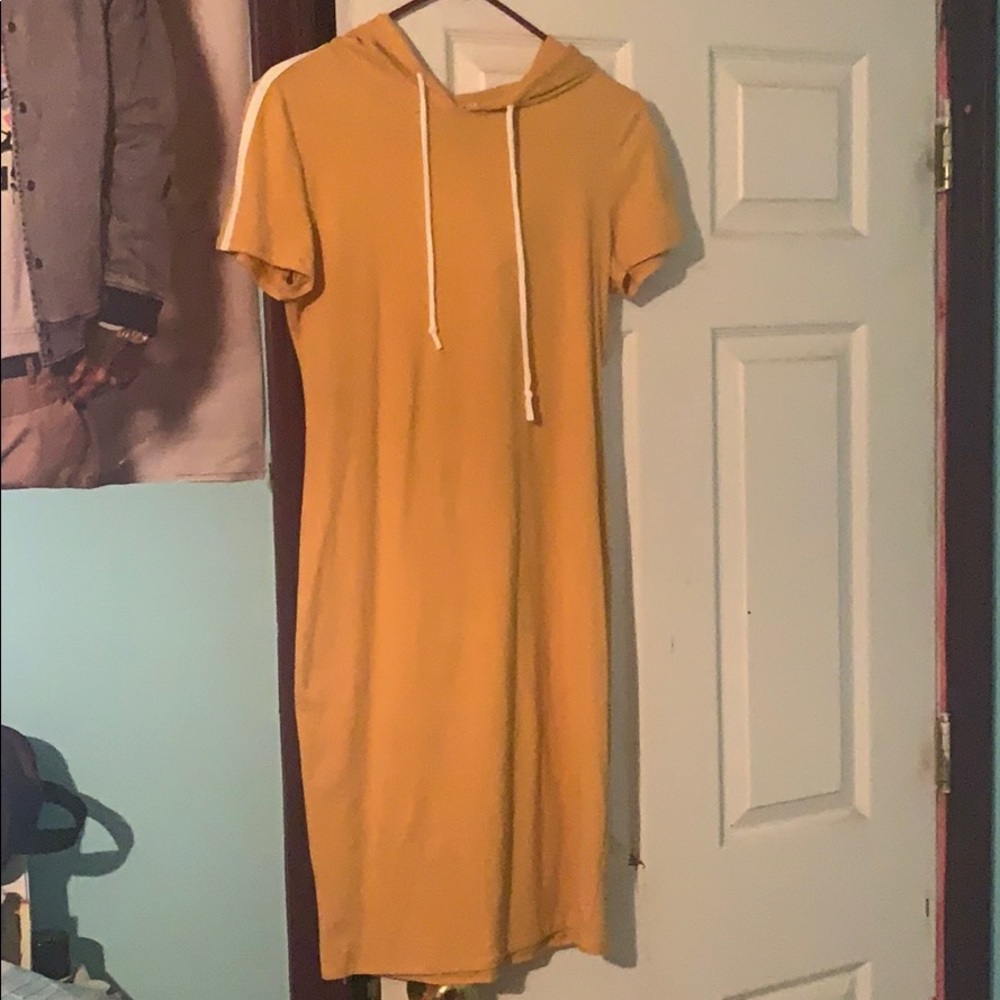 Yellow hoodie dress
